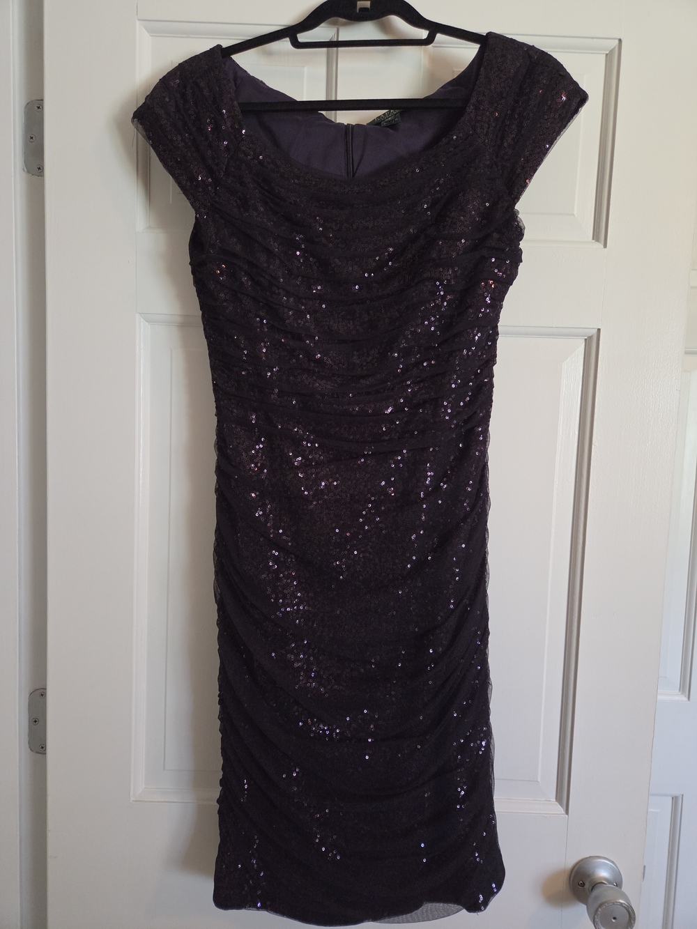Lauren Ralph Lauren Purple Sequin Ruched Dress